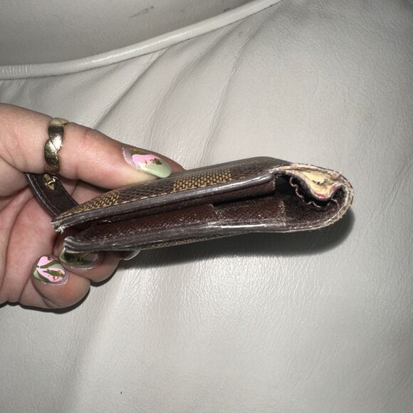 Authentic LOUIS VUITTON Card Case Wallet Damier Ebene Unisex - Picture 5 of 7